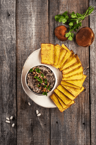 Paté de porotos blancos Iansa Agro con champiñones shiitake