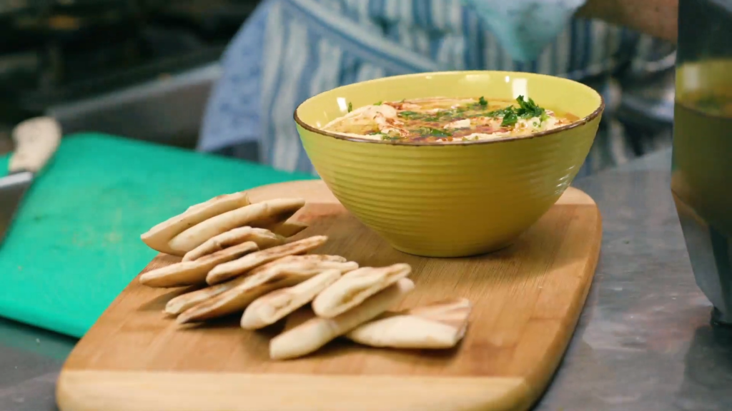 Hummus de garbanzos con vegetales