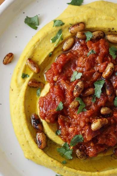 Ragú de berenjenas con puré de porotos y curry @dalalhalabi