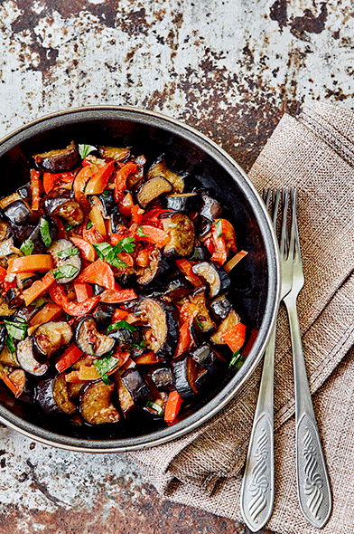Ratatouille elaborada con legumbres
