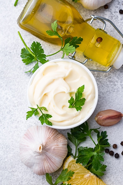 Mayonesa vegana con aquafaba