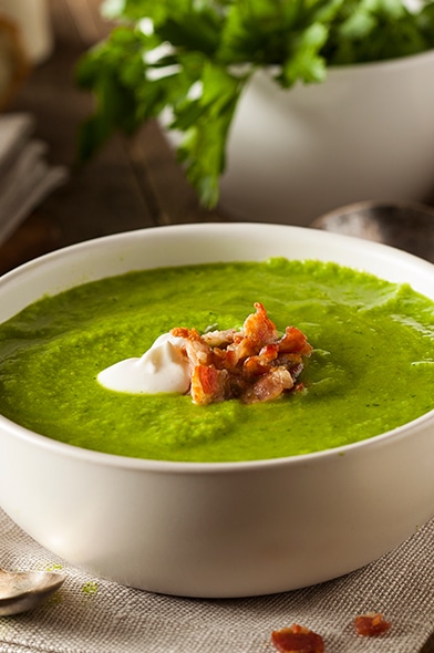Crema de arvejas verdes partidas Iansa Agro con tocino