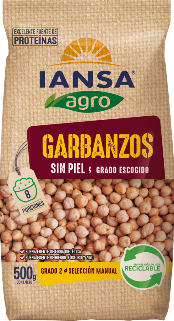 Legumbres para cocinar: Garbanzos sin piel 500 gr.