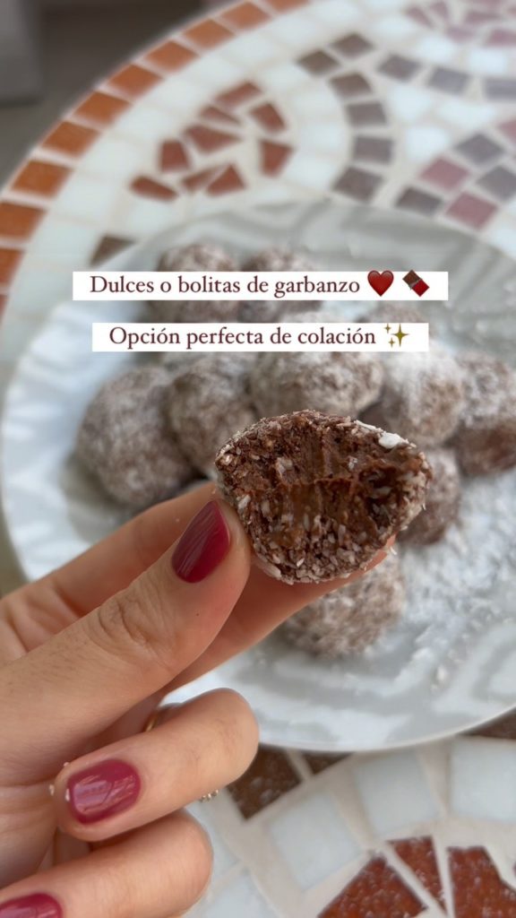 Bolitas dulces de chocolate y garbanzos